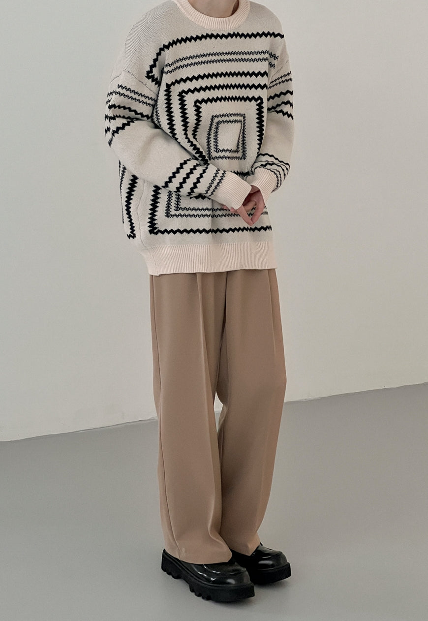 Men's Design Paperclip Print Knit