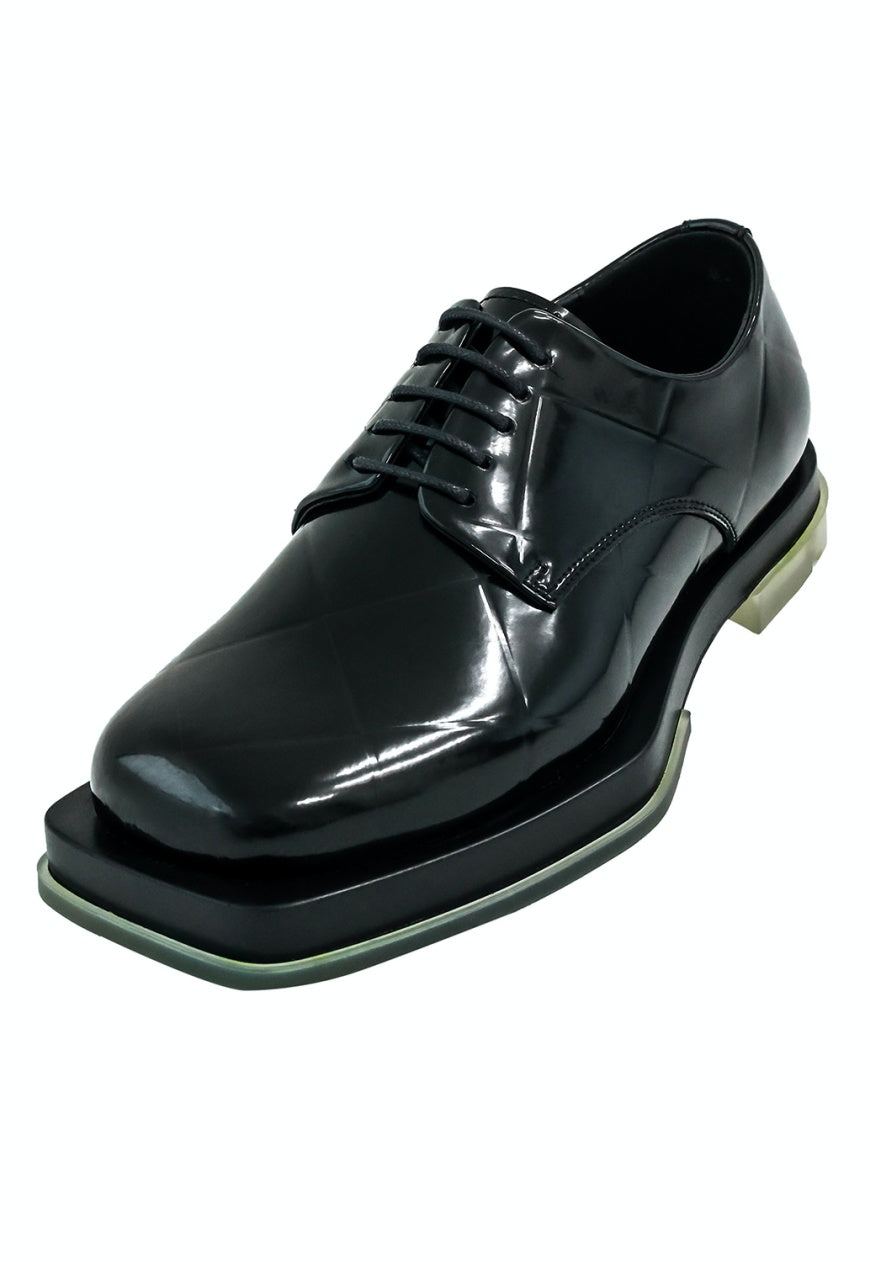 UZIP DESIGN Men's Shiny diamond irregular design leather shoes
