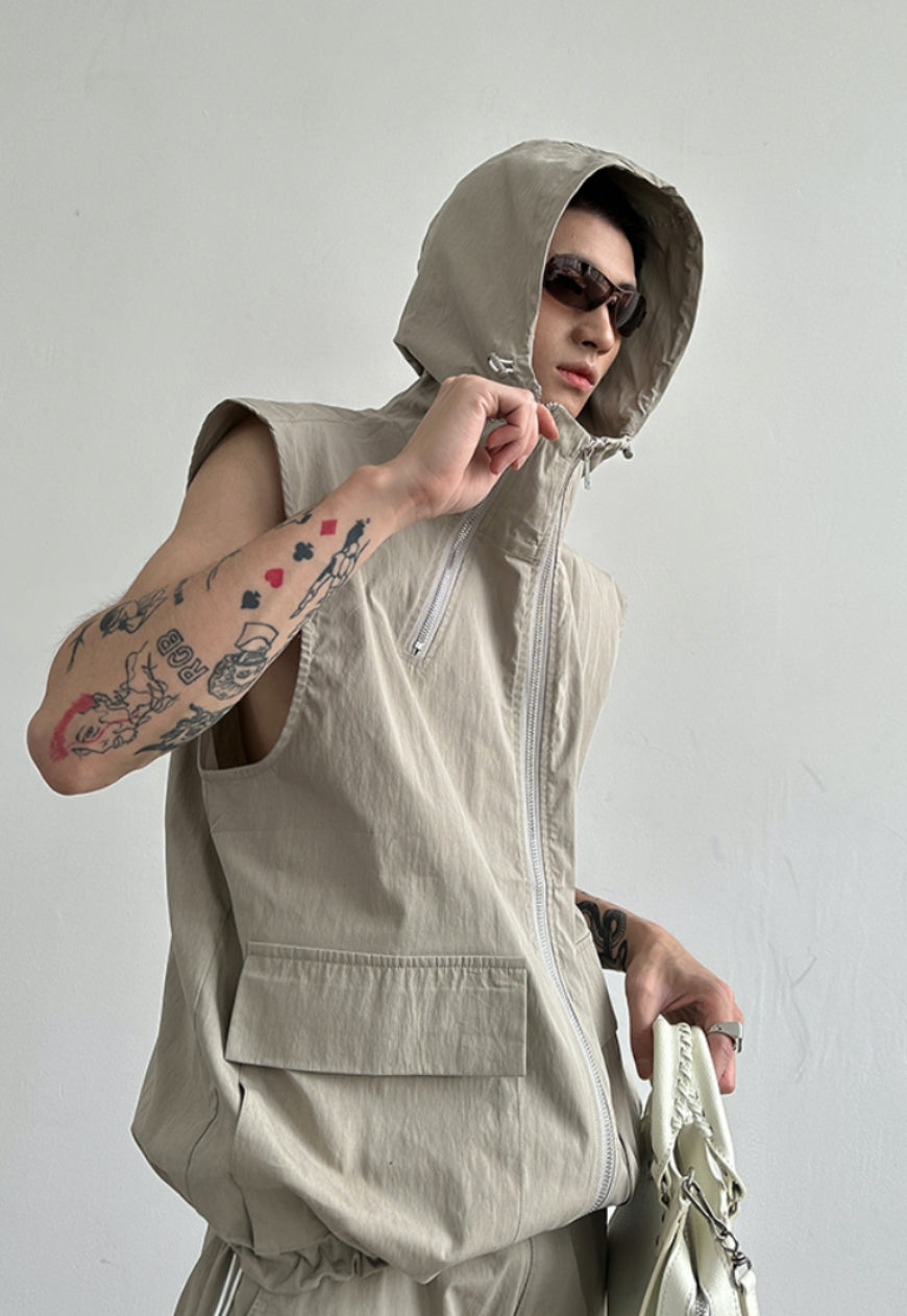 Men's Hooded Vest and Overalls set