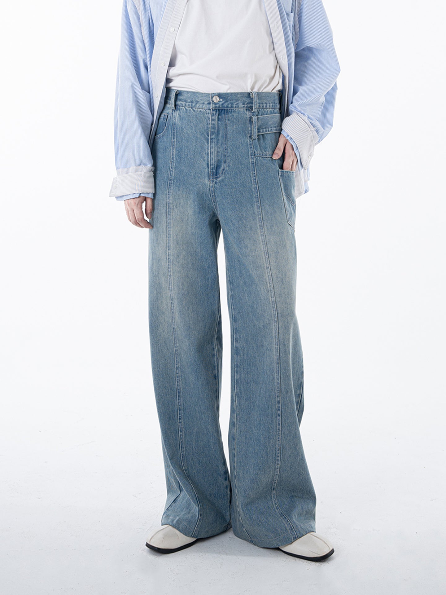 Men's Siro-spun cotton washed jeans