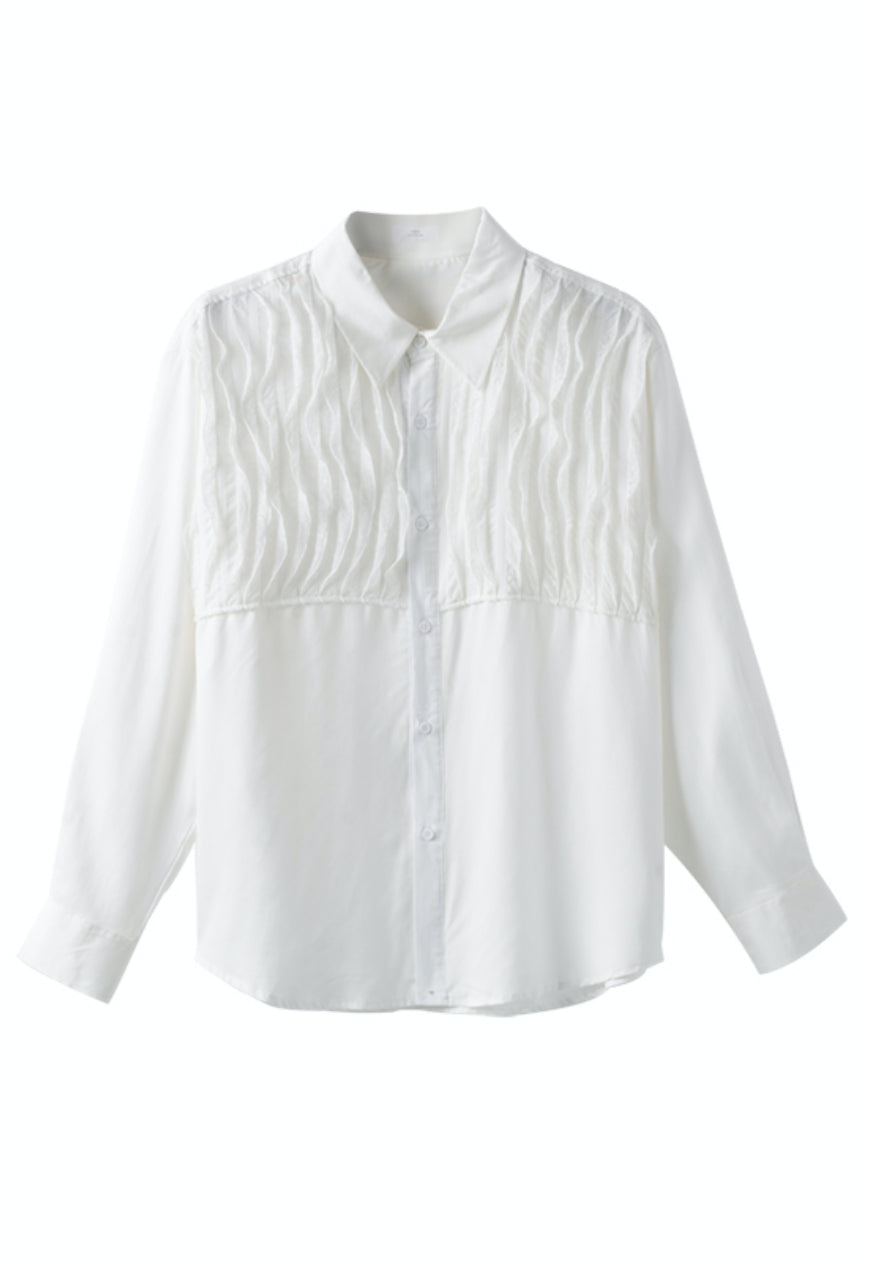 Men's Pleated technology long-sleeved shirt