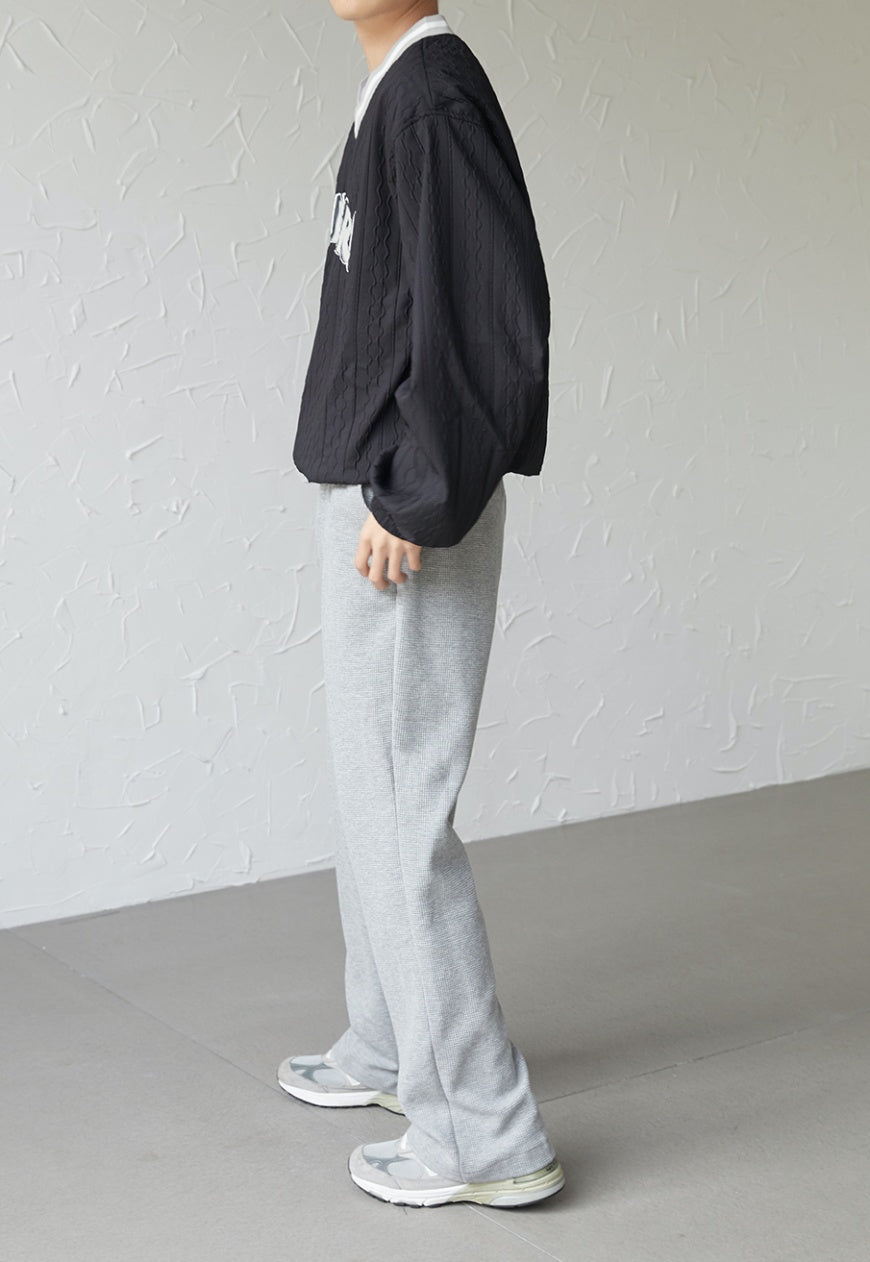 UZIP DESIGE Menâ€™s grained fabric track pants