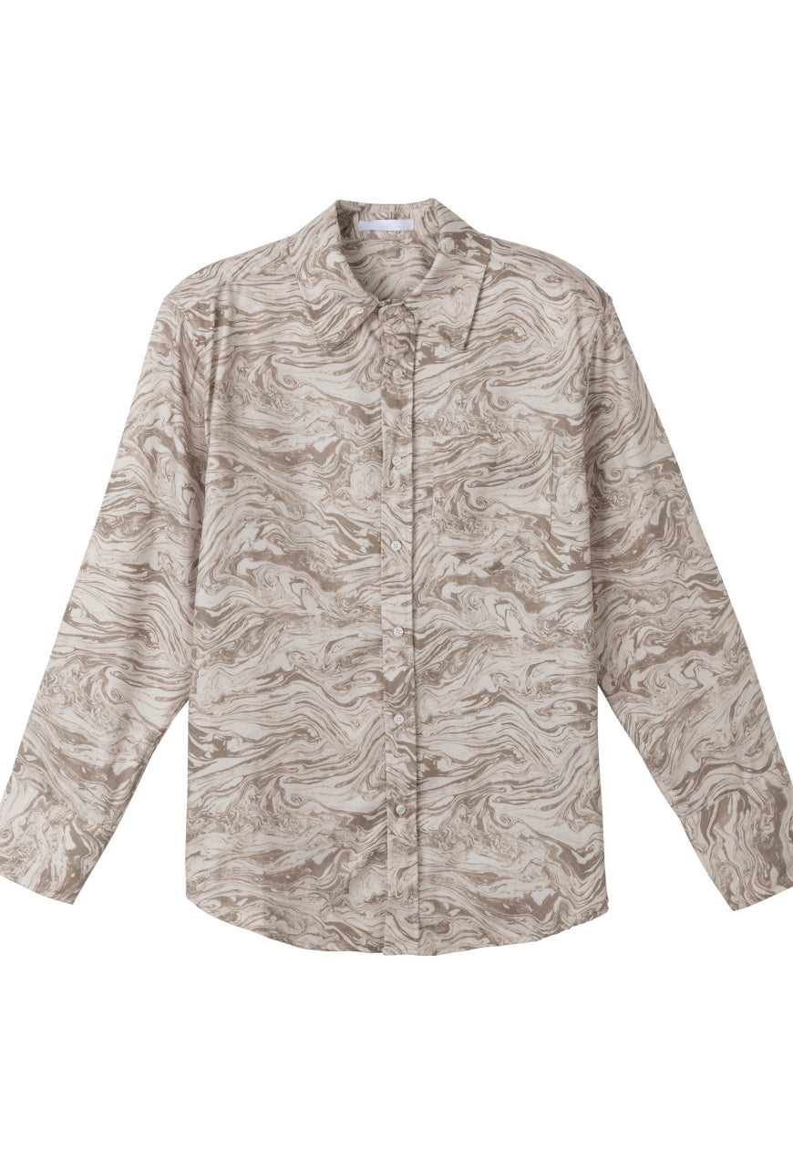 UZIP DESIGN Men's Marbled Shoulder Padded Shirt