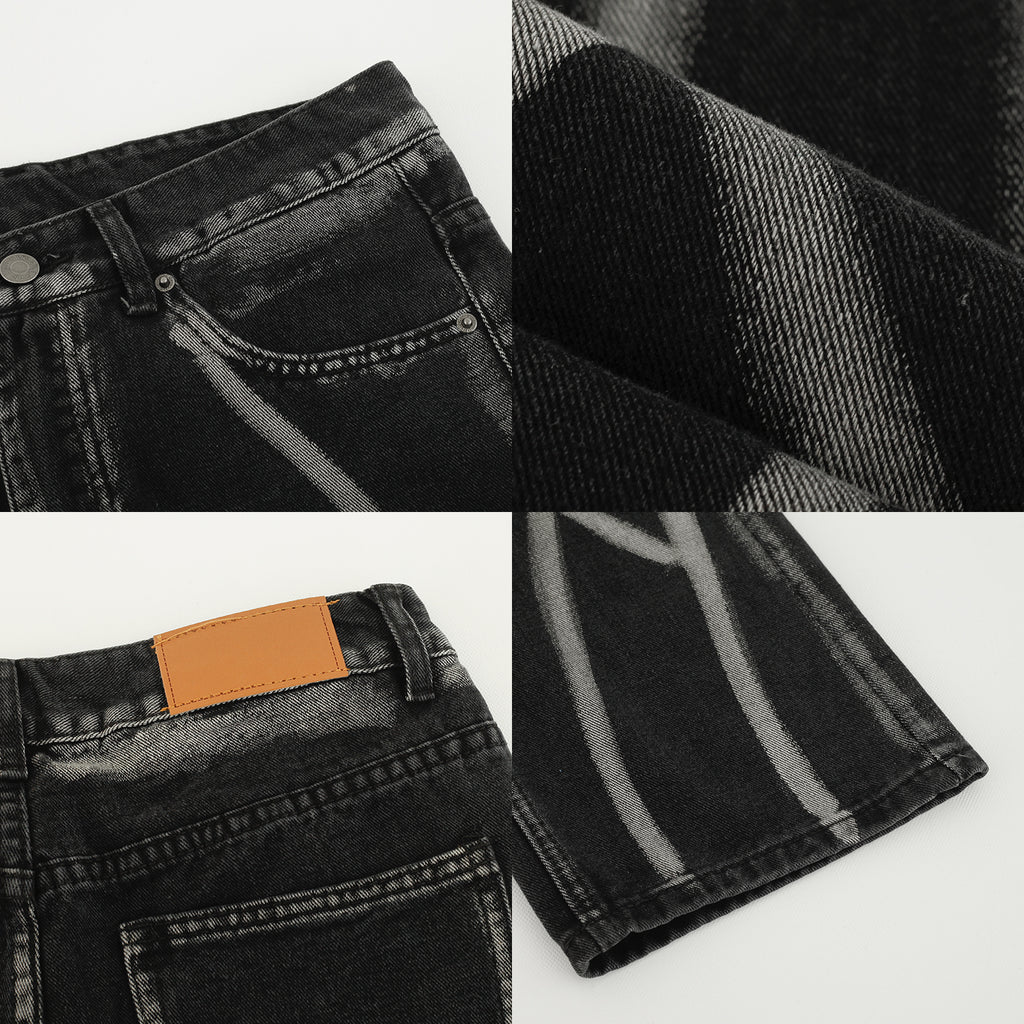 UZIP DESIGN Men's fashion tie-dye jeans