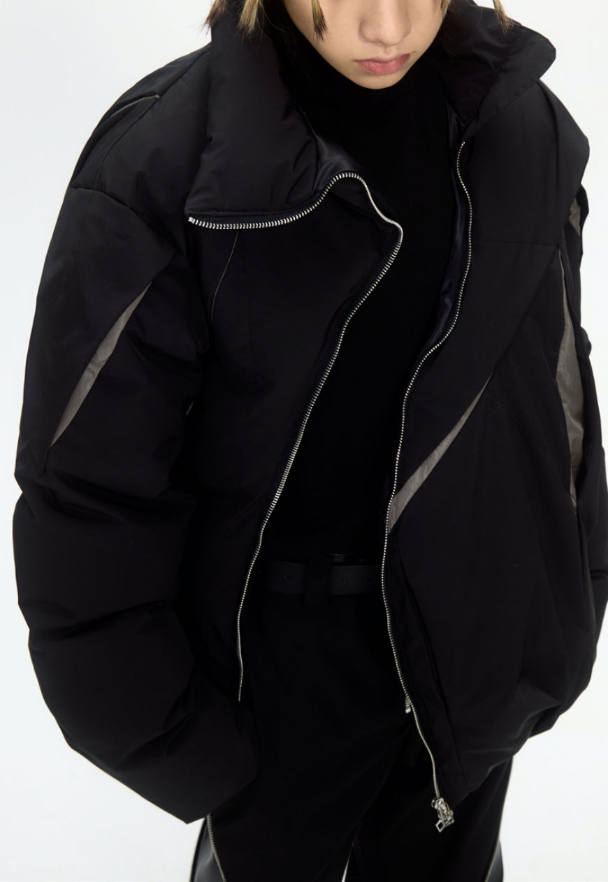 Menâ€™s pleated padded jacket