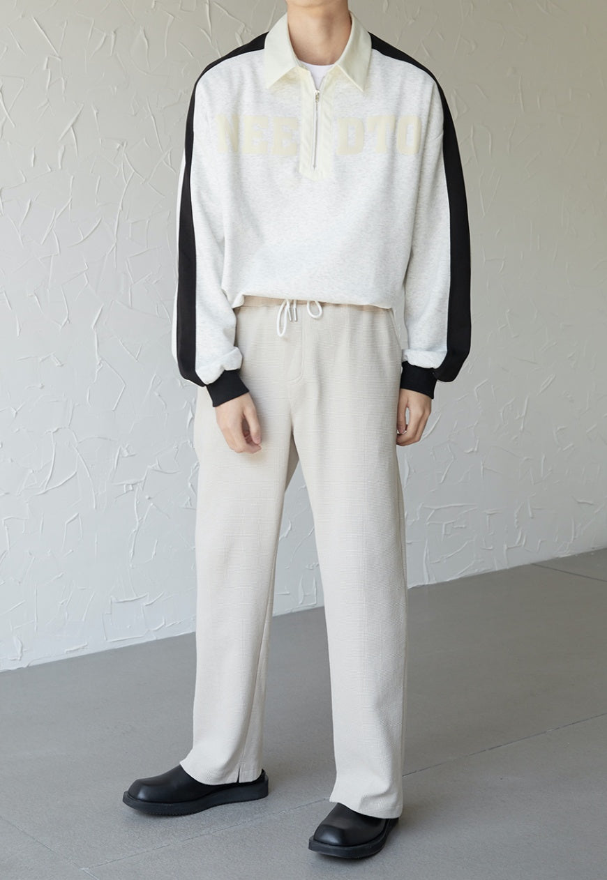 UZIP DESIGE Menâ€™s grained fabric track pants