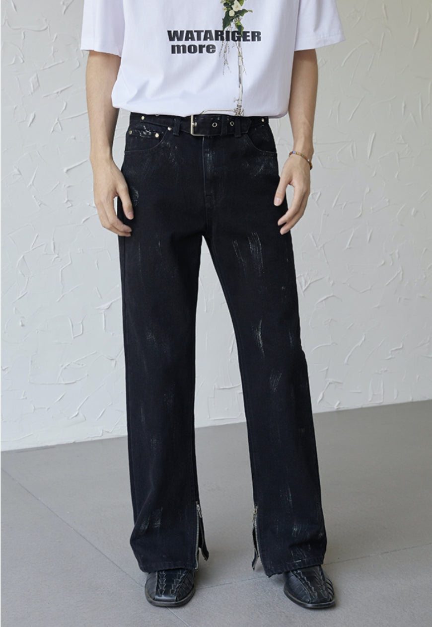 UZIP DESIGN Men's Design zipper slit denim trousers SS2022 VOL.5