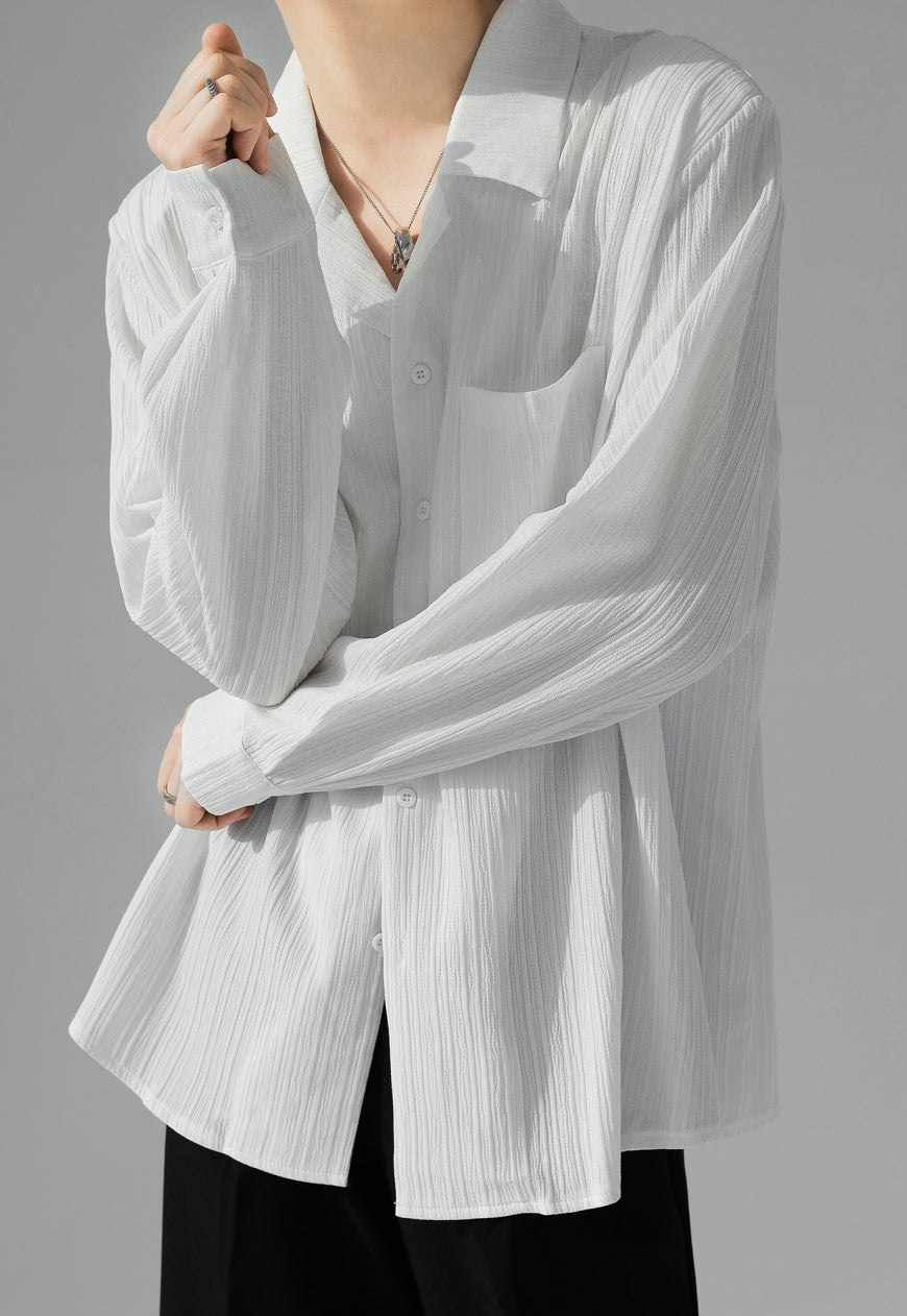 UZIP DESIGN Men's Stripe Loose Shirt