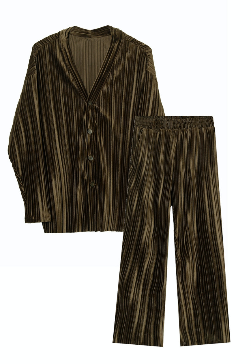 Men's Fashion solid color casual suit set
