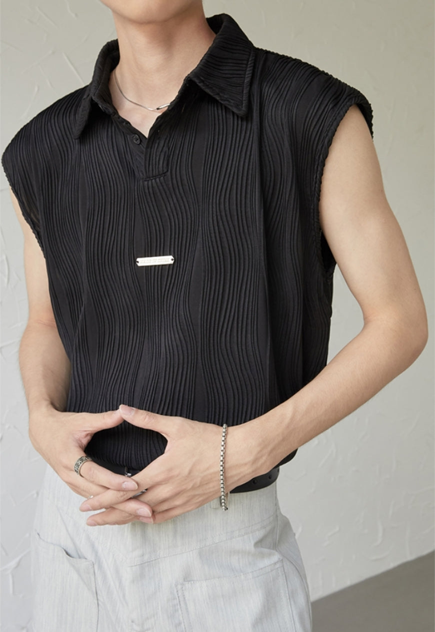 UZIP DESIGN Men's Design pleated vest