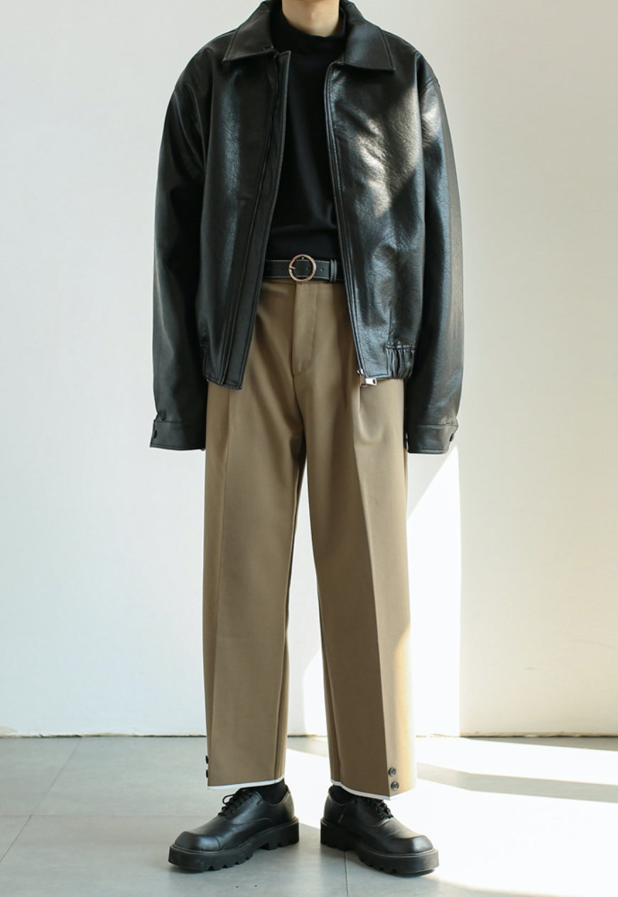 【Sale】Men's vintage leather jacket