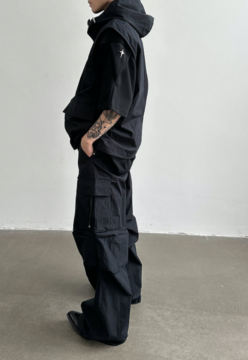 Men's Hooded Vest and Overalls set