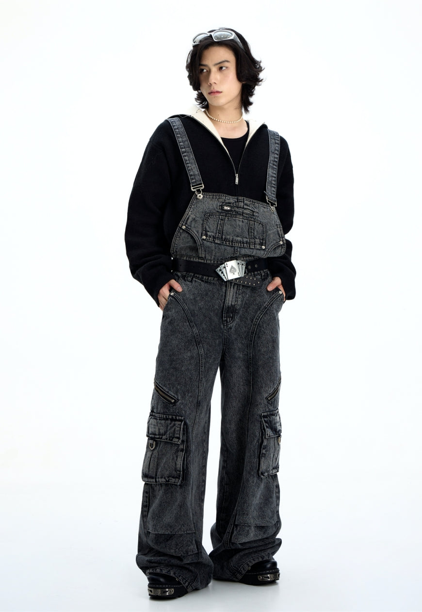 Men's Design vintage suspenders jeans