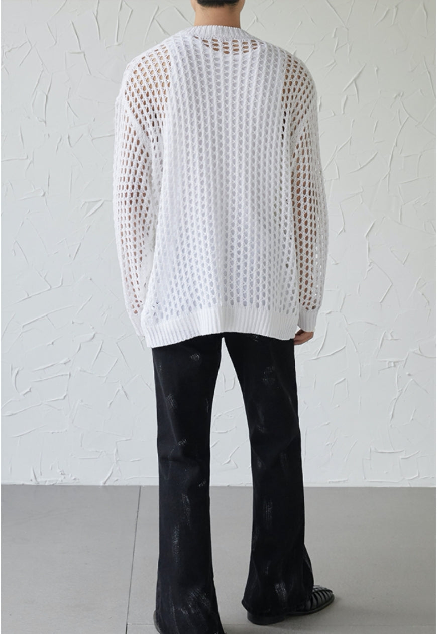 UZIP DESIGN Men's Design cutout long-sleeve top