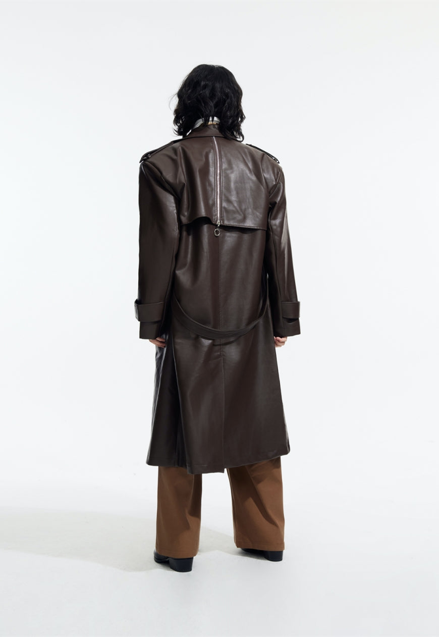 Men's Retro high-quality PU leather coat