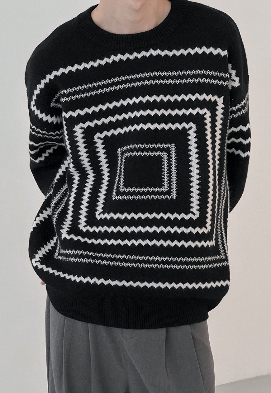 Men's Design Paperclip Print Knit