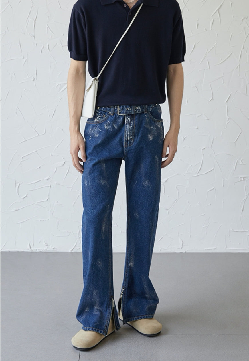 UZIP DESIGN Men's Design zipper slit denim trousers SS2022 VOL.5