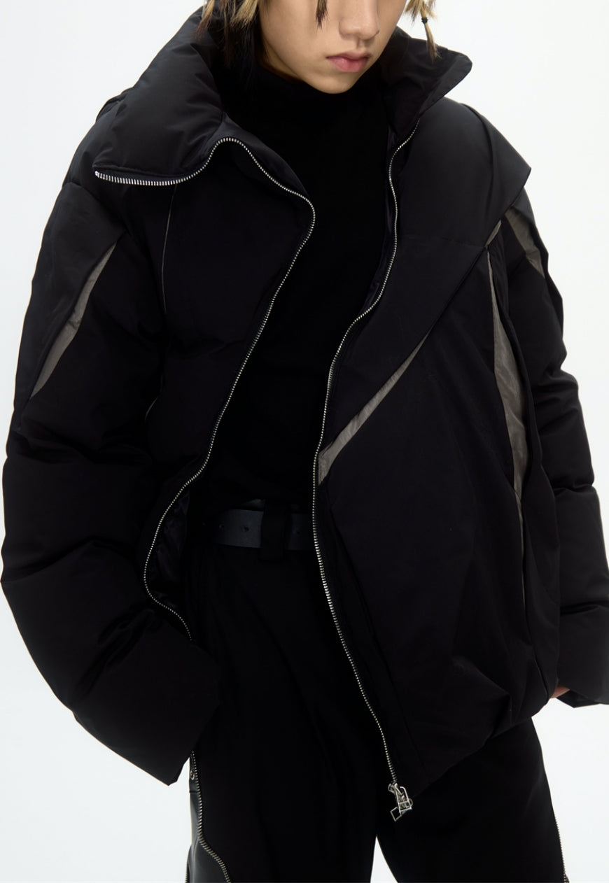 Menâ€™s pleated padded jacket
