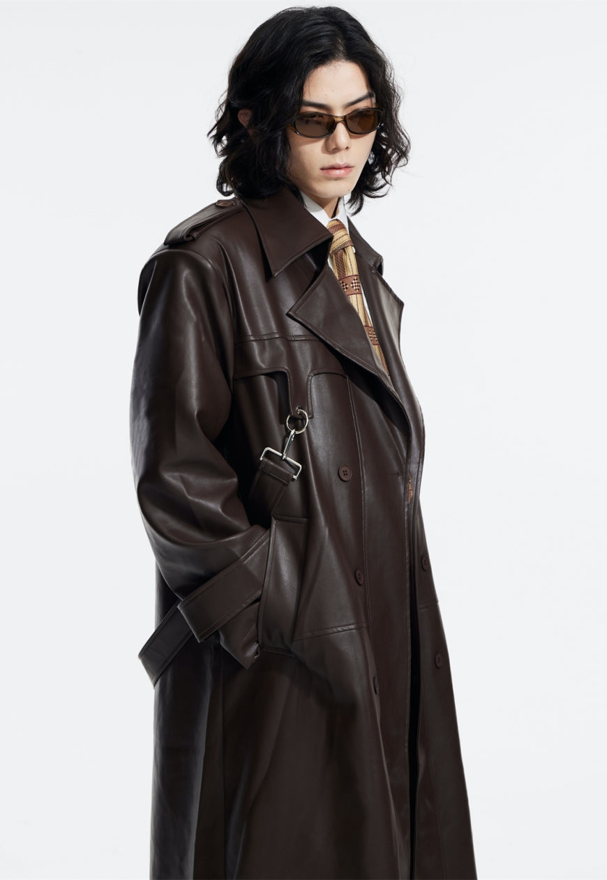 Men's Retro high-quality PU leather coat