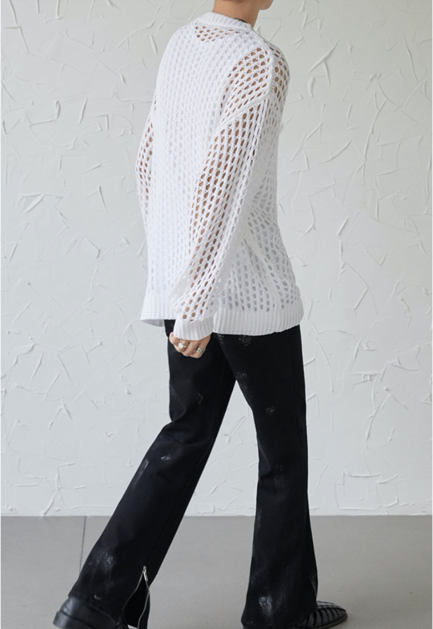 UZIP DESIGN Men's Design cutout long-sleeve top