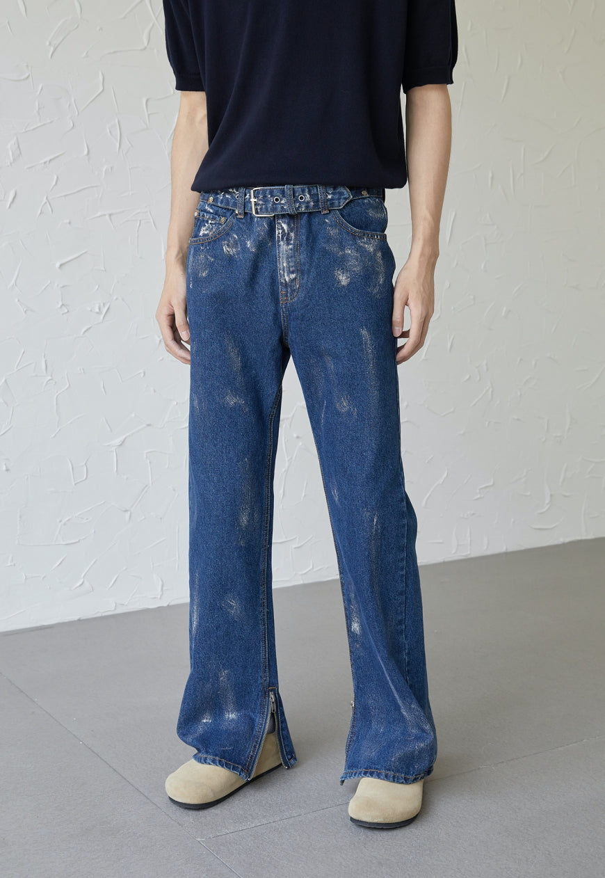 UZIP DESIGN Men's Design zipper slit denim trousers SS2022 VOL.5