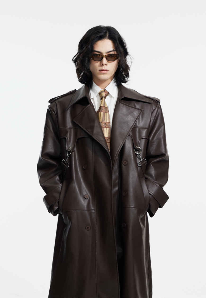 Men's Retro high-quality PU leather coat