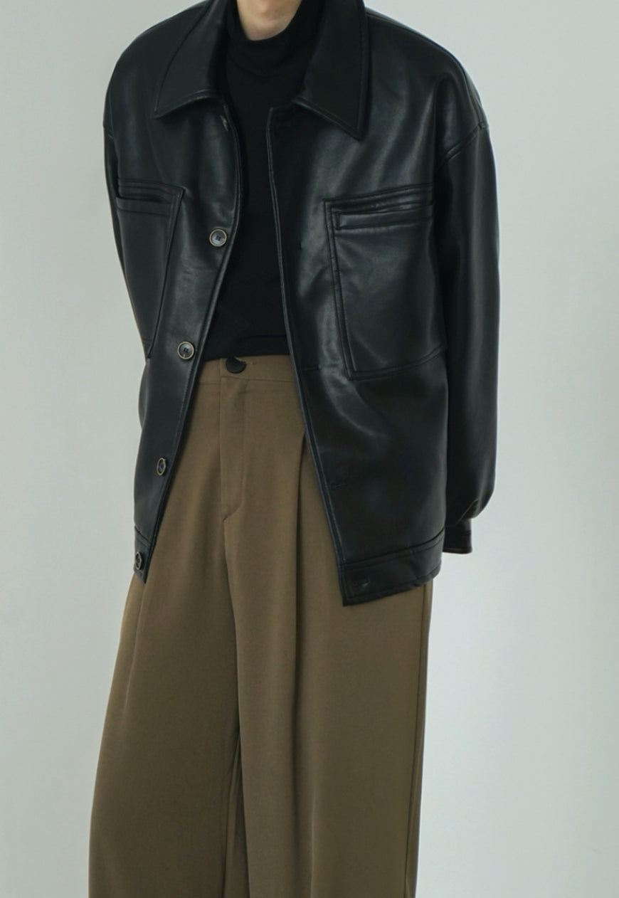 Men's Vintage PU leather jacket