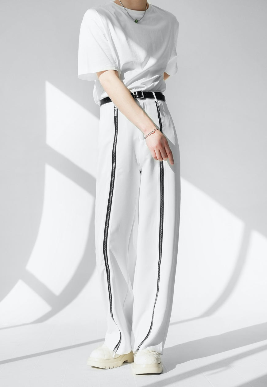【Sale】Men's metallic zipper trousers