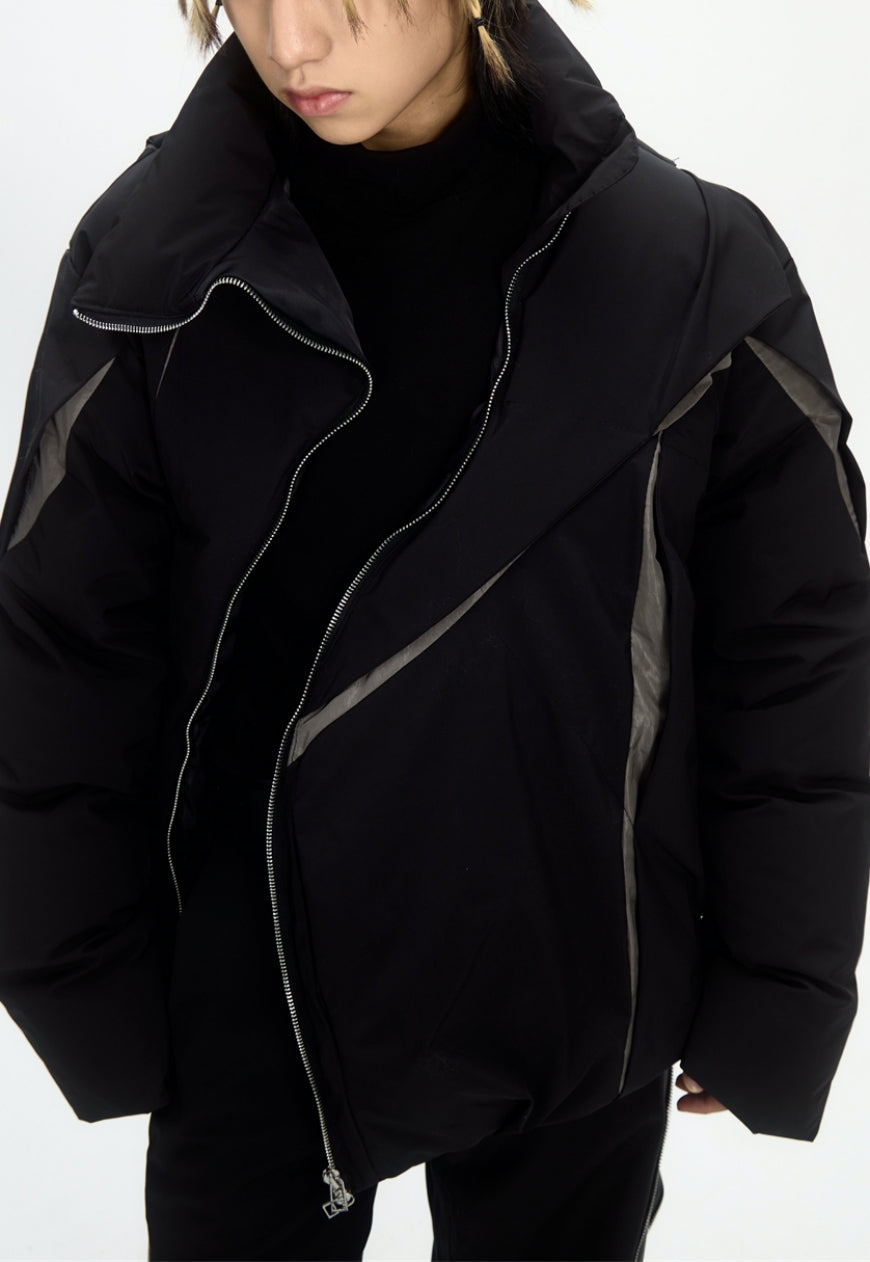 Menâ€™s pleated padded jacket