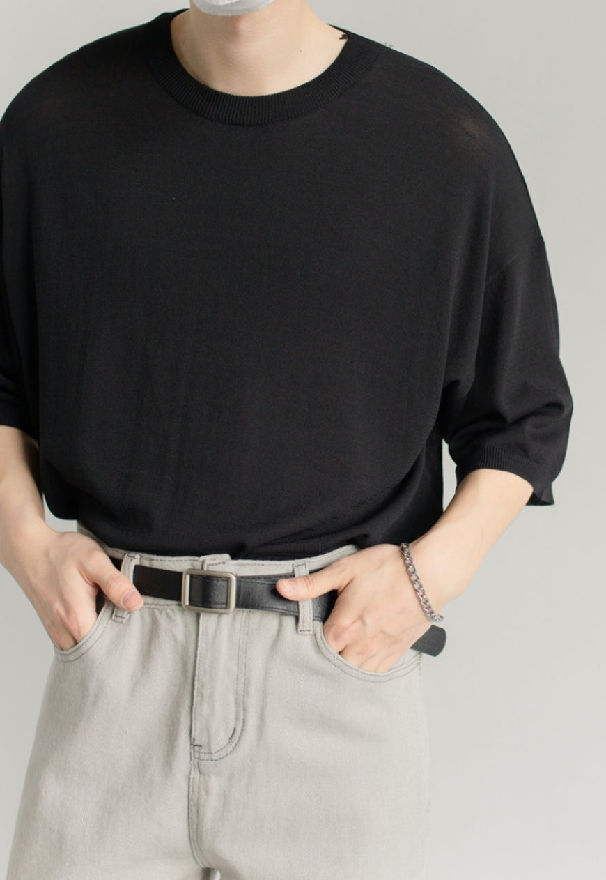 Men's Summer temperament round neck t-shirt