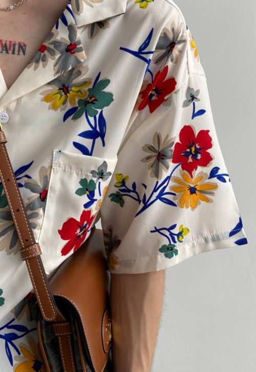 Men's Color pattern short-sleeved shirt