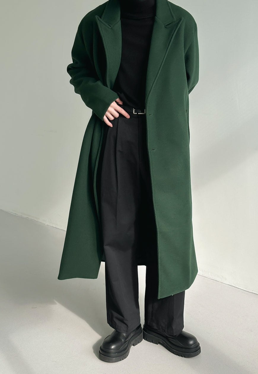 Men's long woolen coat