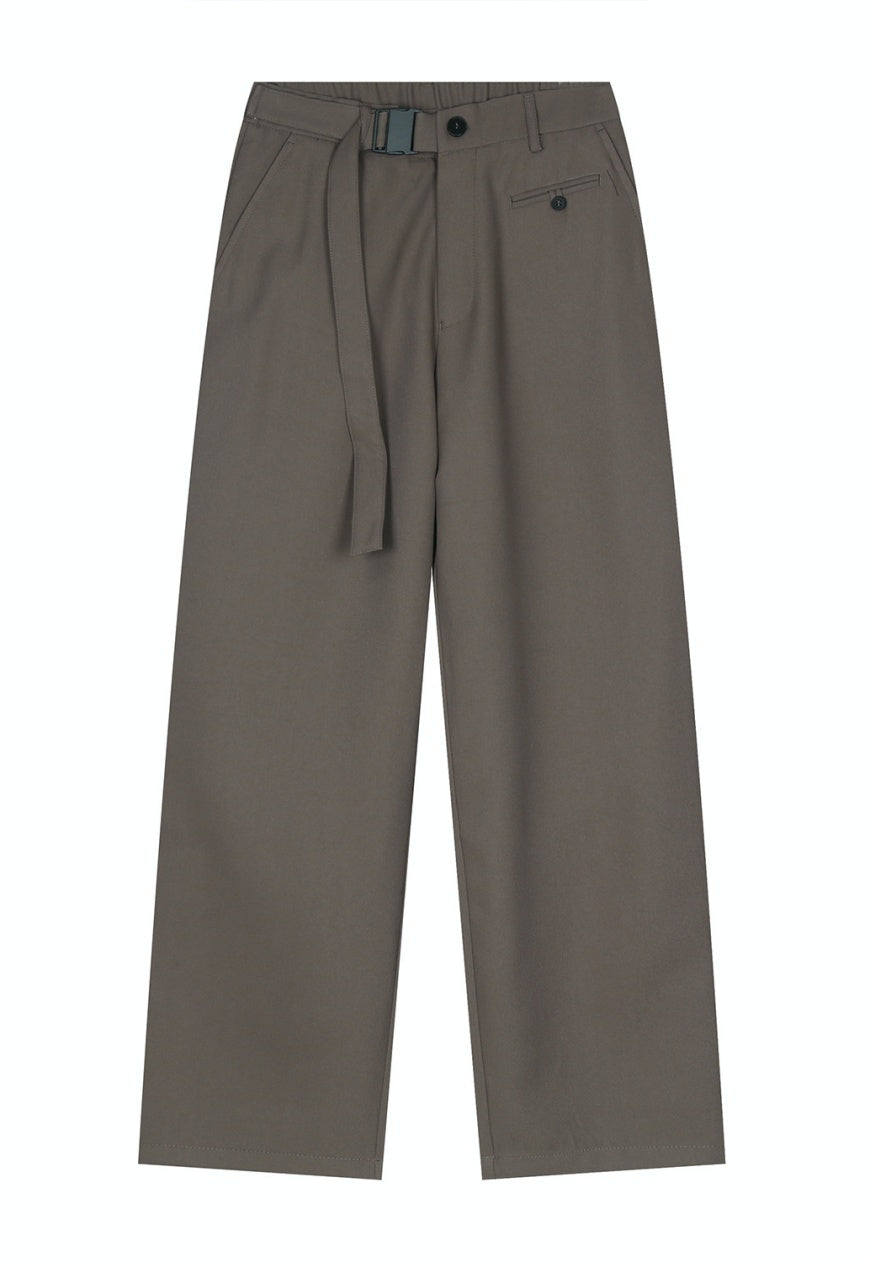 Men's Pocket Design Solid Color Trousers