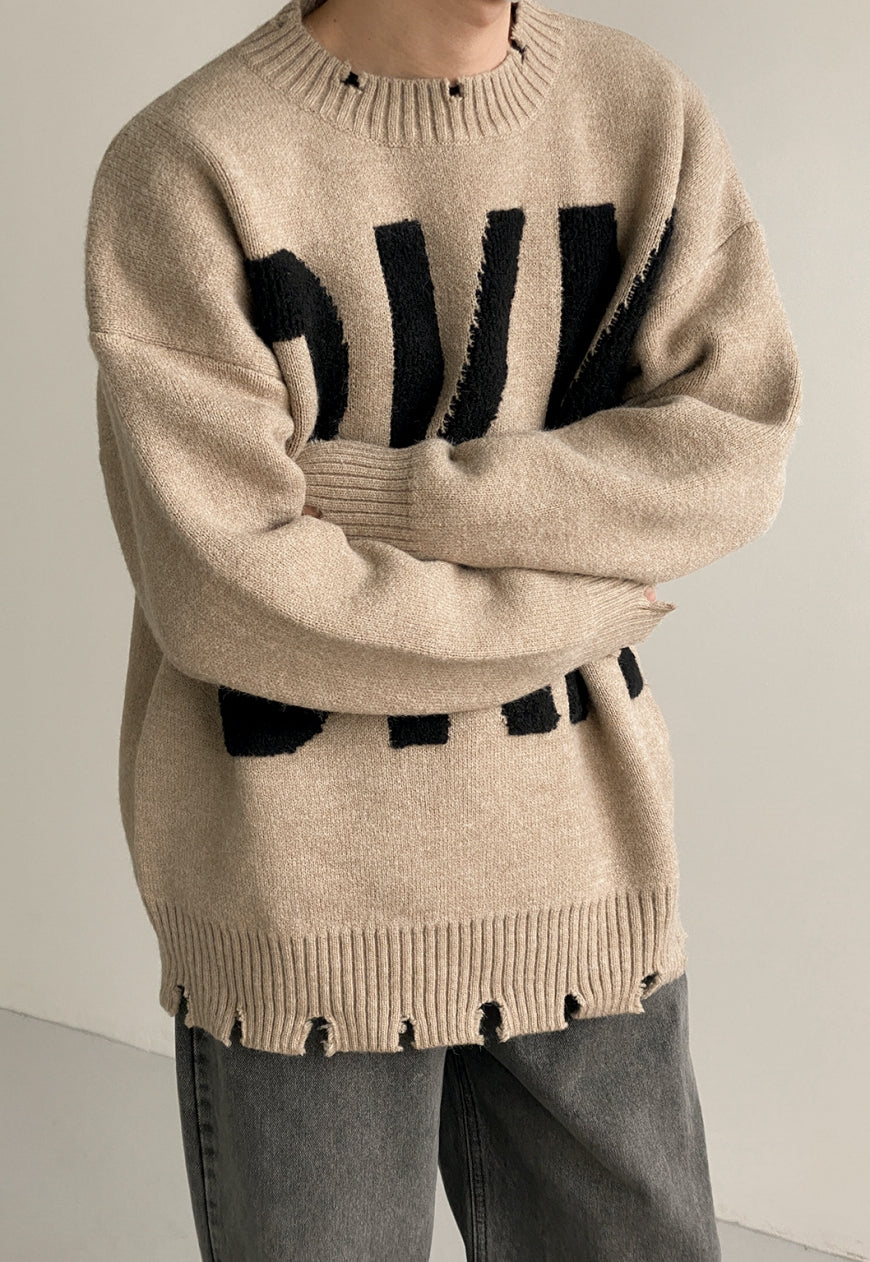 UZIP DESIGN MEN'S letter fashion sweater