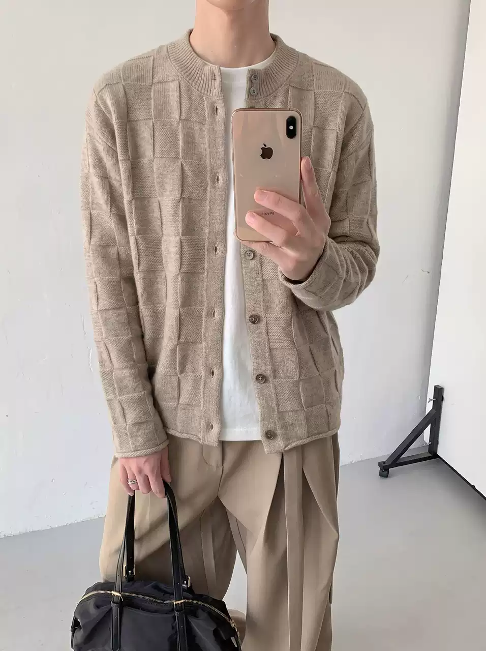 Men's Cozy Textured Knit Cardigan