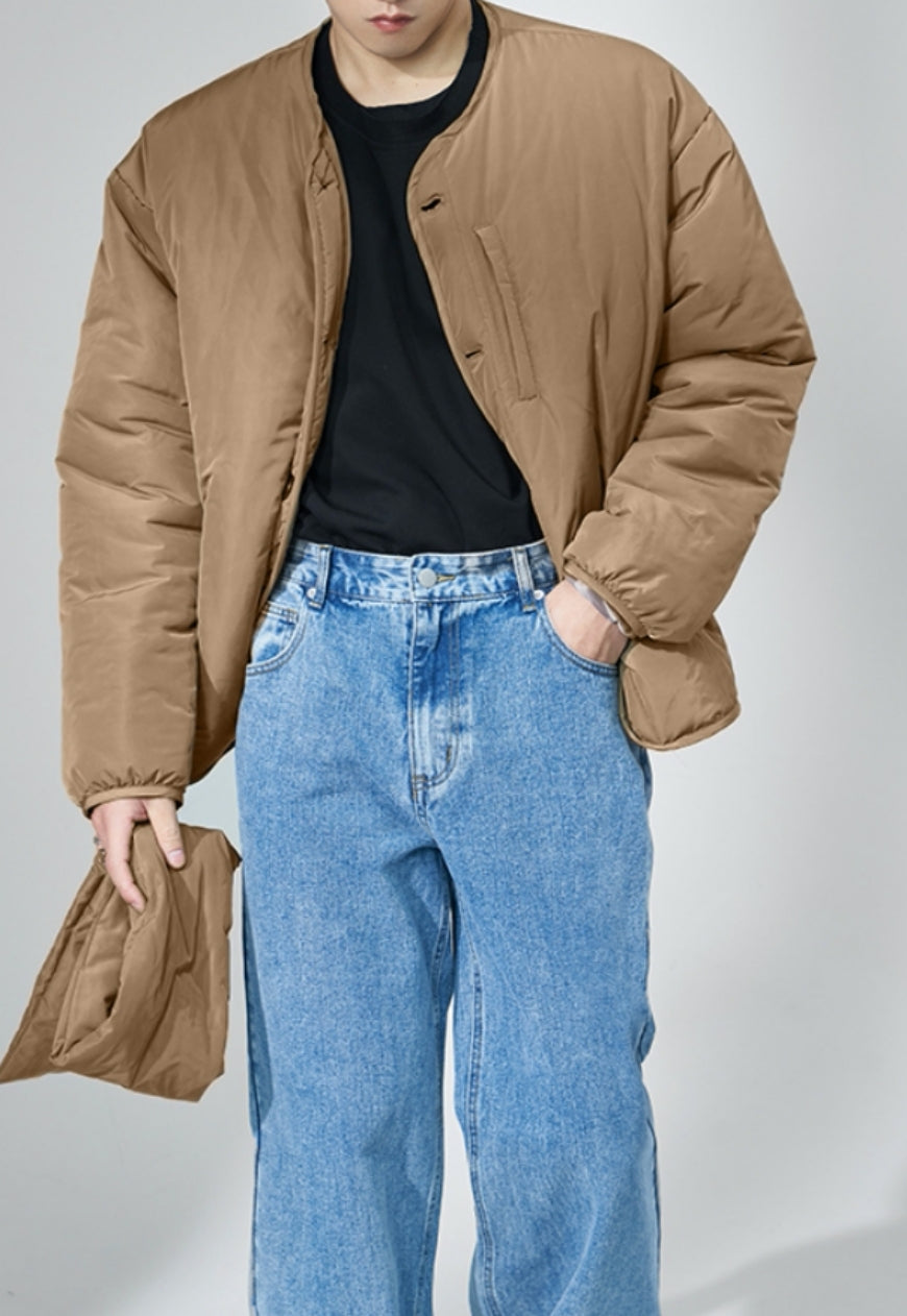 Men's scarf style cotton coat