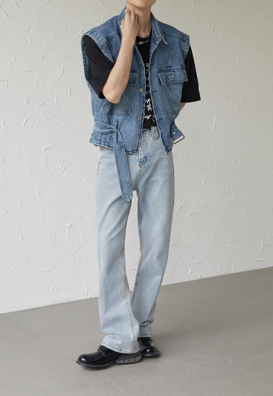 UZIP DESIGN Men's Design Denim Vest