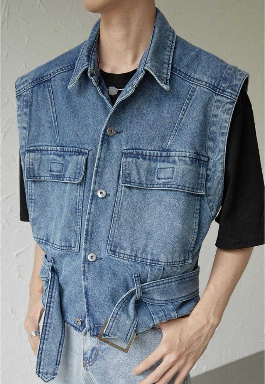 UZIP DESIGN Men's Design Denim Vest