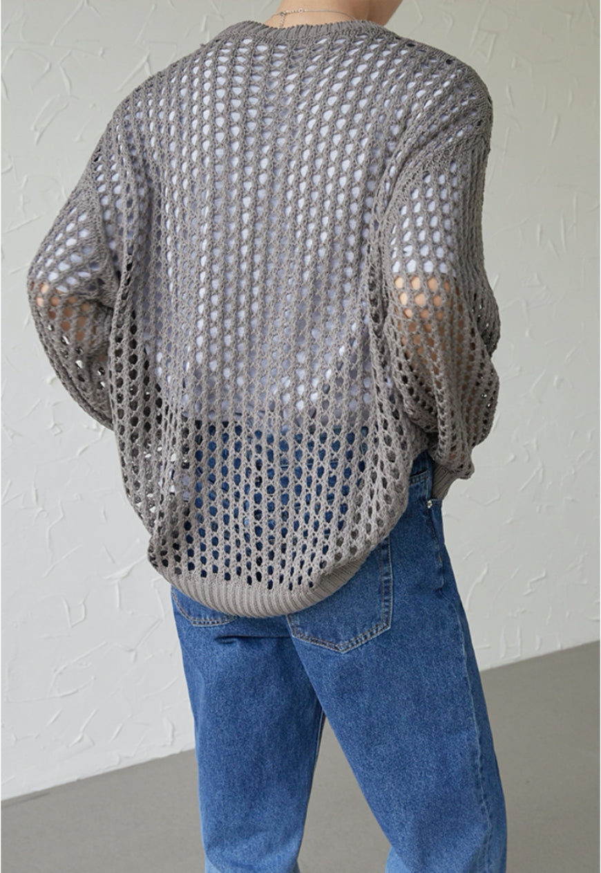 UZIP DESIGN Men's Design cutout long-sleeve top