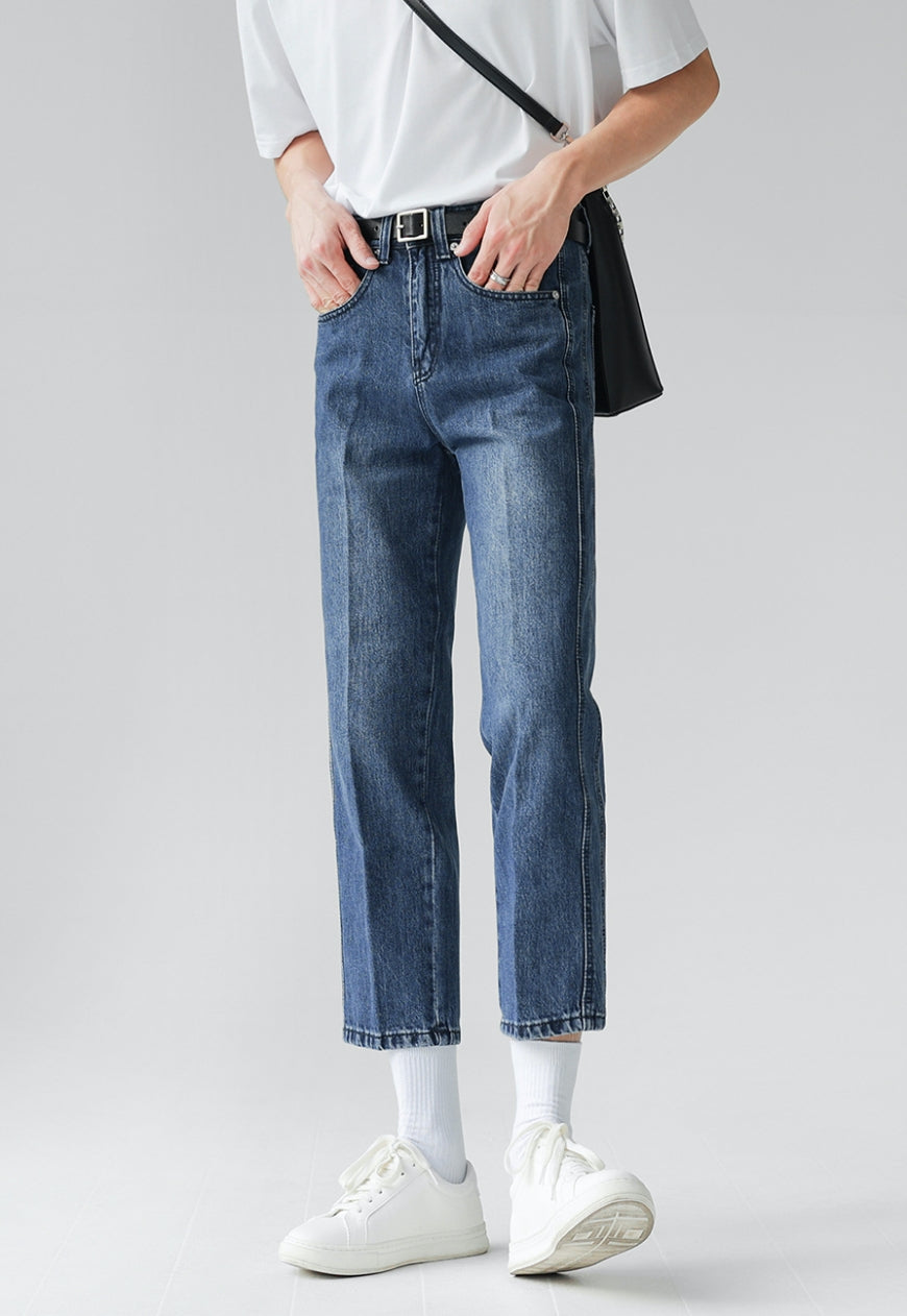 UZIP DESIGN Men's vintage solid color jeans