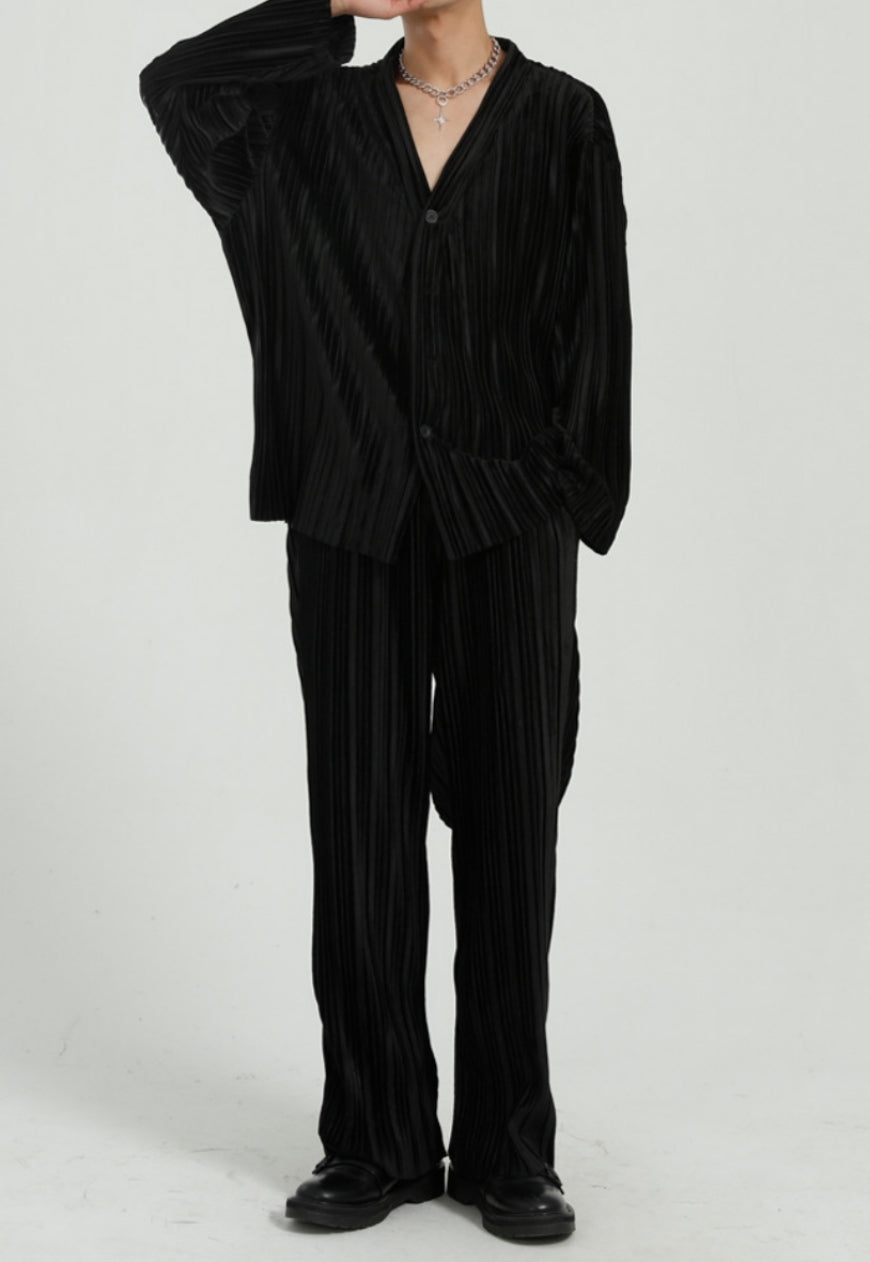 Men's Fashion solid color casual suit set
