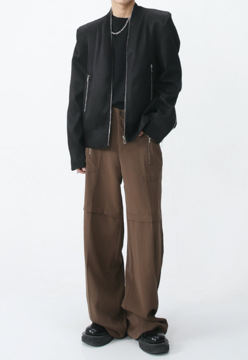 Unisex pocket zipped cargo trousers