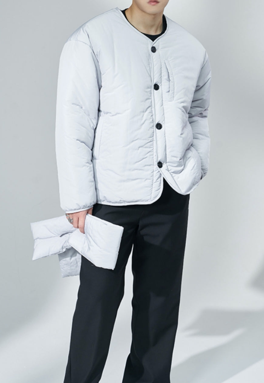 Men's scarf style cotton coat