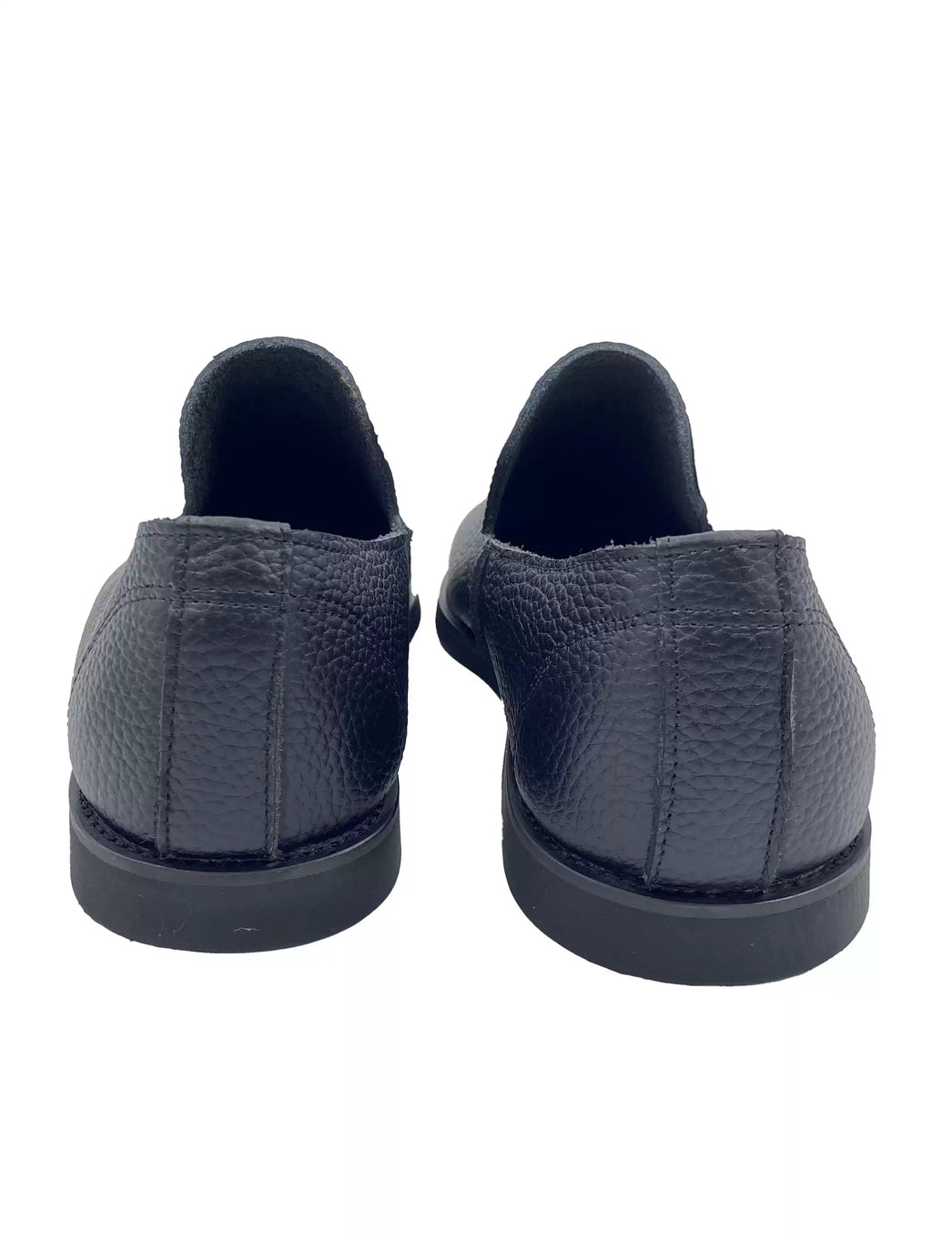 Black Leather Slip-Ons