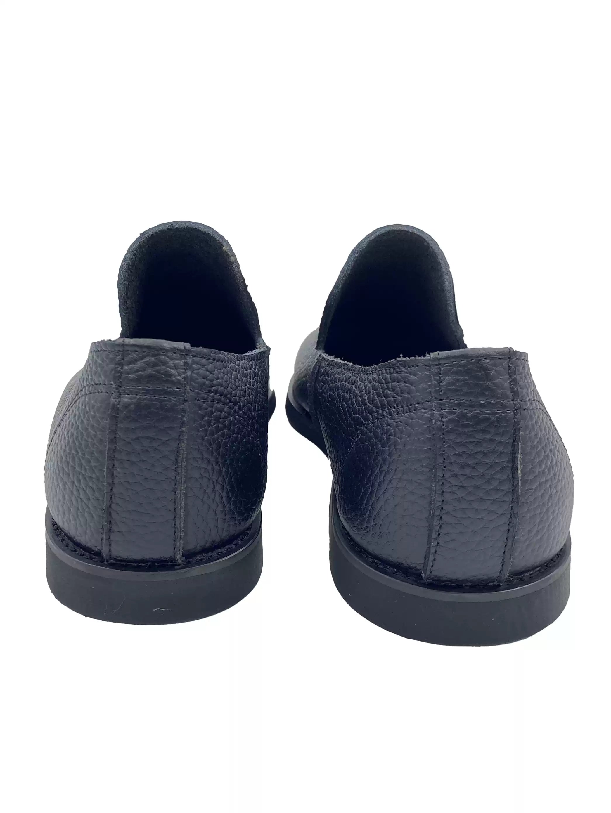 Black Leather Slip-Ons