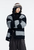 Men's striped design cardigan sweater