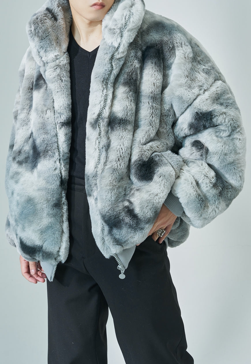 Men's Textured camouflage gray cotton coat