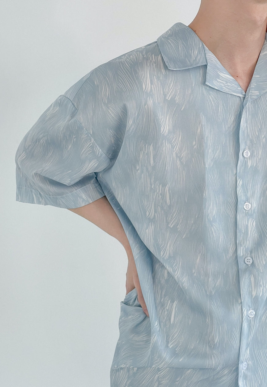 Men's silk loose shirt