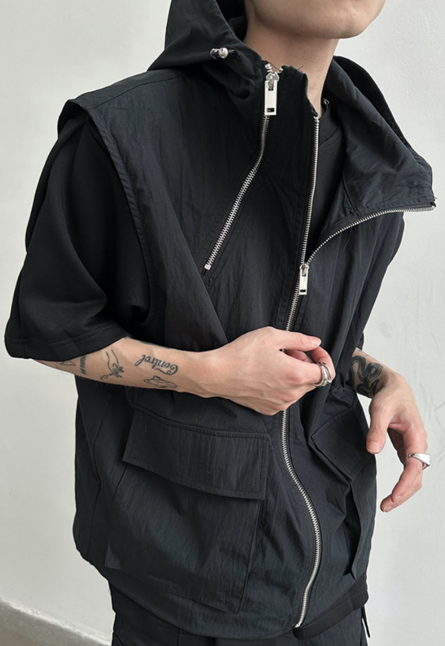 Men's Hooded Vest and Overalls set