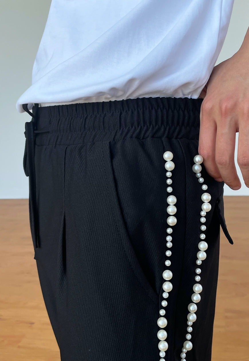 Men's Pearl decoration leisure pants